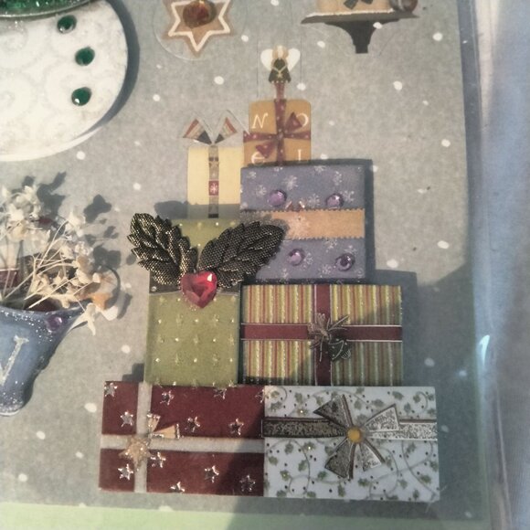 Christmas Themed 3D Stickers Cards Scrapbooking Snowman Handmade Embellished - Picture 5 of 12